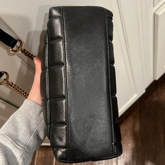 Tory Burch Kira Quilted Black Leather Double T Satchel - Picture 8 of 13